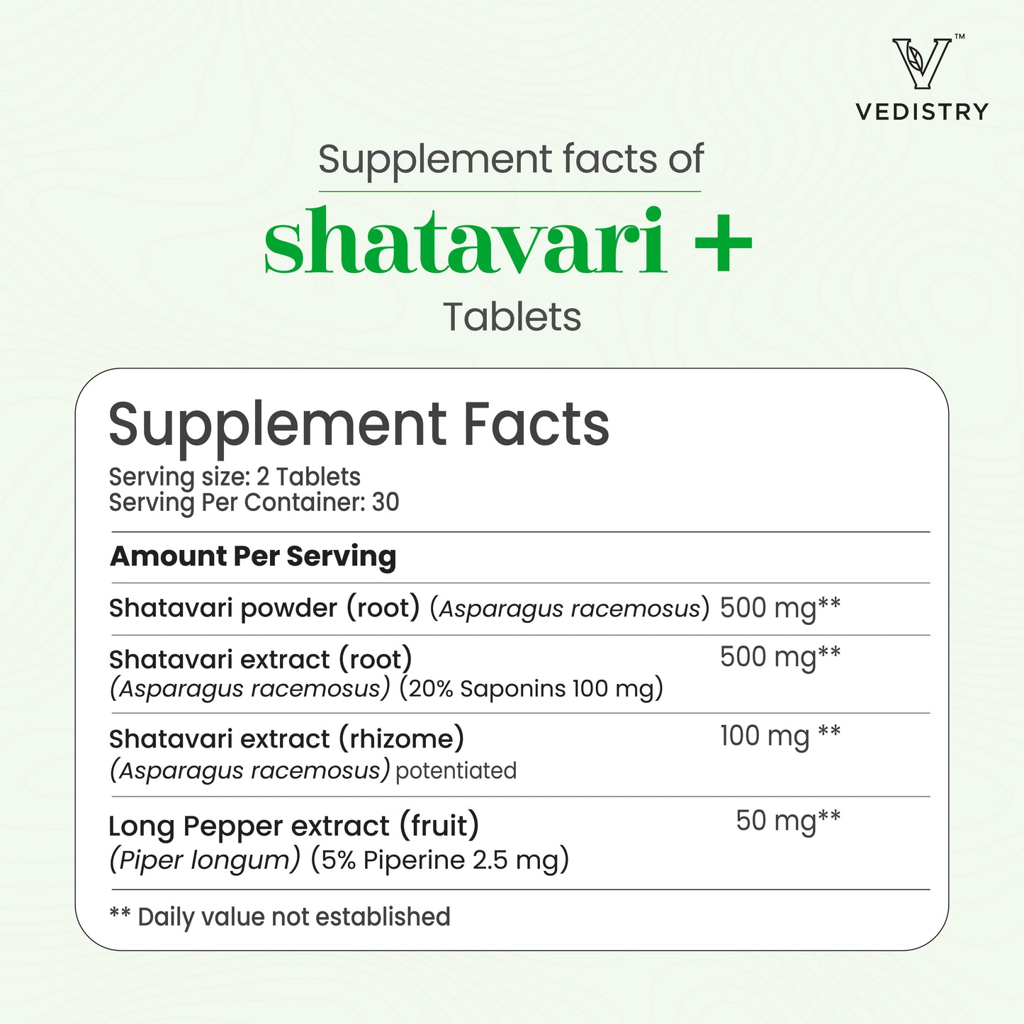 Vedistry Shatavari+ Tablets