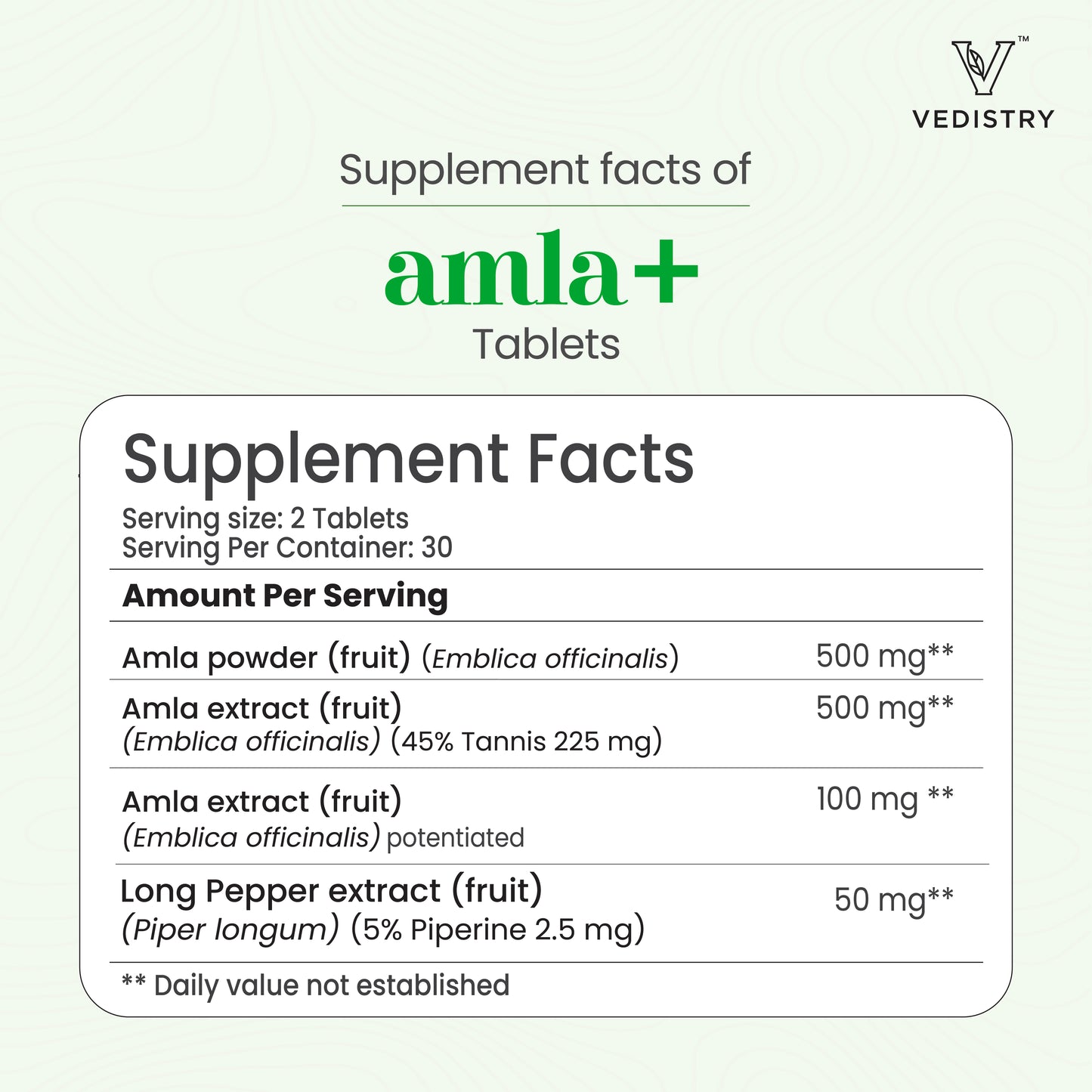 Vedistry Amla+ Tablets