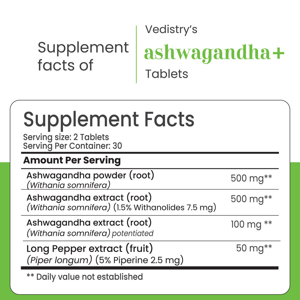 Vedistry Ashwangandha+ Tablets