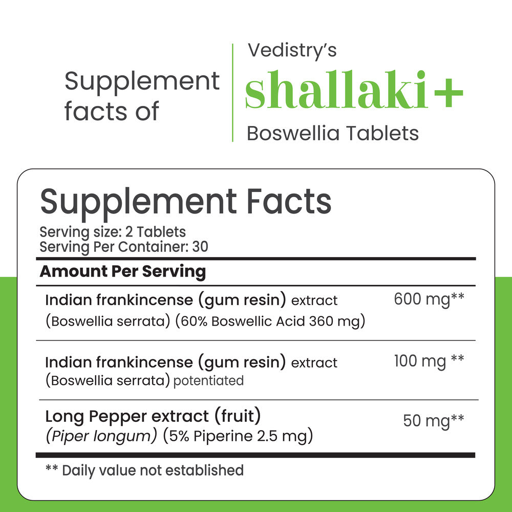 Vedistry Shallaki+ Boswellia Tablets